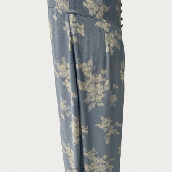 Reformation $378 Reverie Dress Floral Maxi Powder Blue Sleeveless Size 10 - Picture 6 of 9